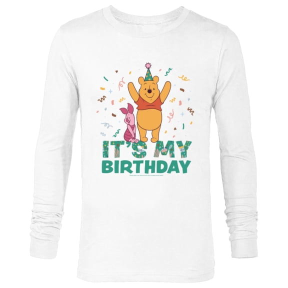 Disney Winnie the Pooh & Piglet It’s my Birthday Party - Long Sleeve T-Shirt for Men - Customized-White