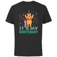 thumbnail image 1 of Disney Winnie the Pooh & Piglet It’s my Birthday Party - Short Sleeve Cotton T-Shirt for Adults - Customized-Black, 1 of 5