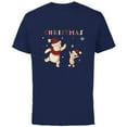 thumbnail image 1 of Disney Winnie the Pooh & Piglet Kinda Feels Like Christmas - Short Sleeve Cotton T-Shirt for Adults - Customized-Navy, 1 of 5