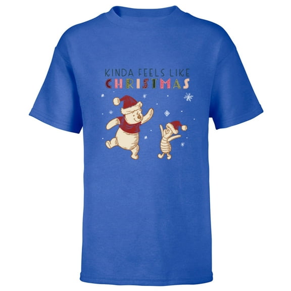 Disney Winnie the Pooh & Piglet Kinda Feels Like Christmas - Short Sleeve T-Shirt for Kids - Customized-Royal