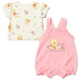 thumbnail image 1 of Disney Winnie the Pooh Piglet Newborn Baby Girls French Terry Short Overalls and T-Shirt Newborn to Infant, 1 of 5