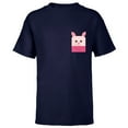 thumbnail image 1 of Disney Winnie the Pooh Piglet Small Block Character Pocket - Short Sleeve T-Shirt for Kids - Customized-Navy, 1 of 5