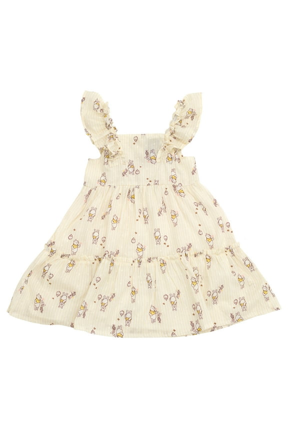 Winnie the Pooh Piglet Square Neck Ruffle Dress Infant to Little Kid