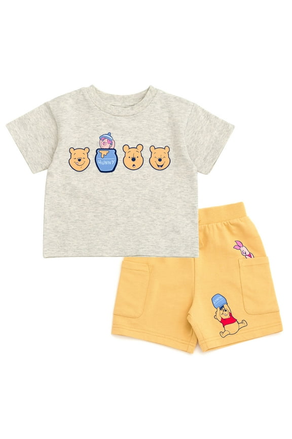 Winnie the Pooh Piglet T-Shirt and French Terry Shorts Outfit Set Newborn to Little Kid
