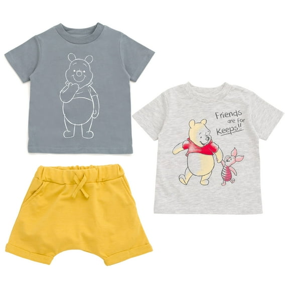 Disney Winnie the Pooh Piglet T-Shirts and French Terry Shorts Infant to Toddler