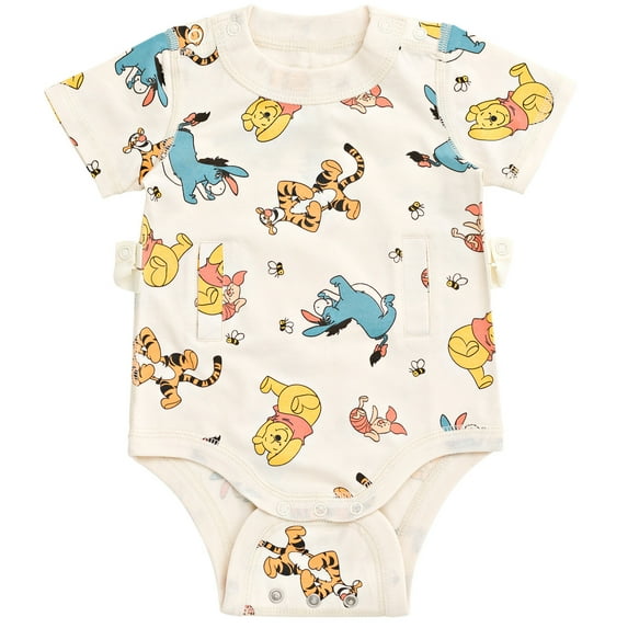 Disney Winnie the Pooh Piglet Tigger Eeyore Newborn Baby Boys G-Tube Adaptive Bodysuit White 0-6 Months