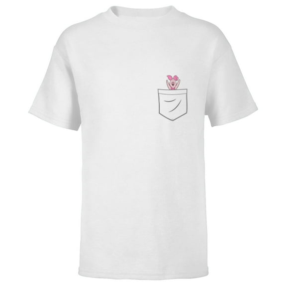 Disney Winnie the Pooh Piglet in My Pocket - Short Sleeve T-Shirt for Kids - Customized-White