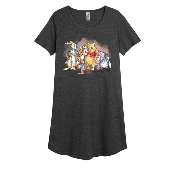 Disney - Winnie the Pooh - Pooh Bear And Friends Watercolor - Women's Comfy Casual Dress