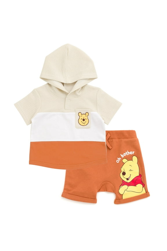 Winnie the Pooh Pullover Hoodie and French Terry Shorts Newborn to Toddler