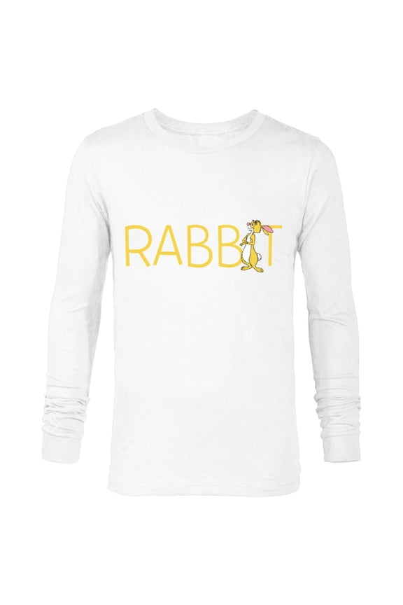Winnie the Pooh Rabbit Classic Lettering - Long Sleeve T-Shirt for Men - Customized-White
