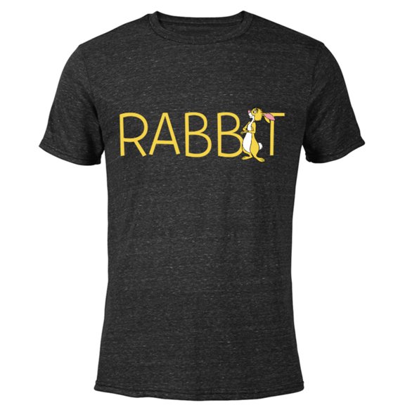 Disney Winnie the Pooh Rabbit Classic Lettering - Short Sleeve Blended T-Shirt for Adults - Customized-Black