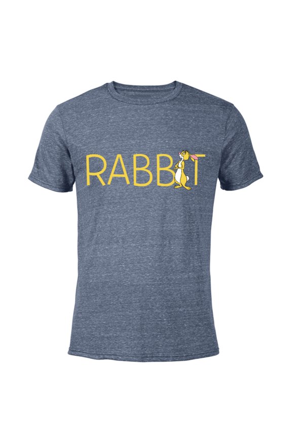 Winnie the Pooh Rabbit Classic Lettering - Short Sleeve Blended T-Shirt for Adults - Customized-Navy Heather