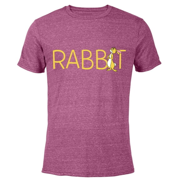 Disney Winnie the Pooh Rabbit Classic Lettering - Short Sleeve Blended T-Shirt for Adults - Customized-Purple