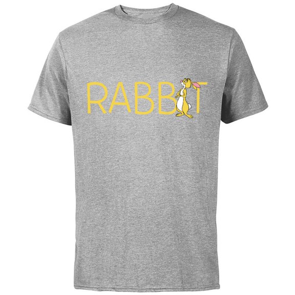 Disney Winnie the Pooh Rabbit Classic Lettering - Short Sleeve Cotton T-Shirt for Adults - Customized-Athletic Heather