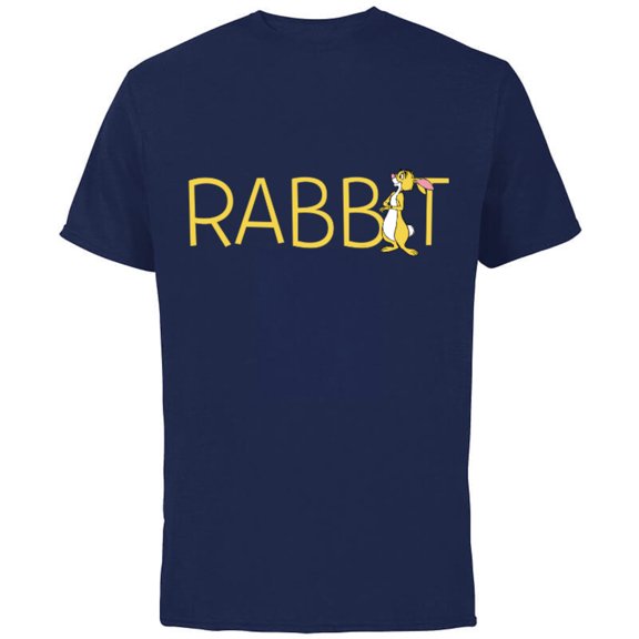 Disney Winnie the Pooh Rabbit Classic Lettering - Short Sleeve Cotton T-Shirt for Adults - Customized-Navy