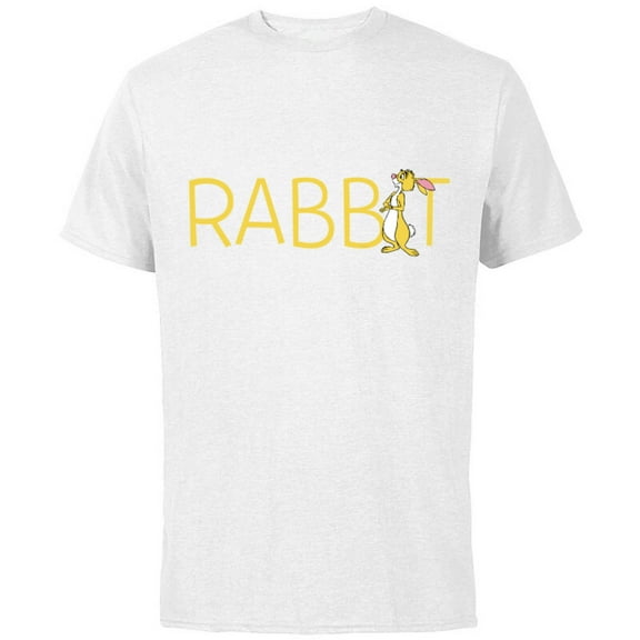 Disney Winnie the Pooh Rabbit Classic Lettering - Short Sleeve Cotton T-Shirt for Adults - Customized-White