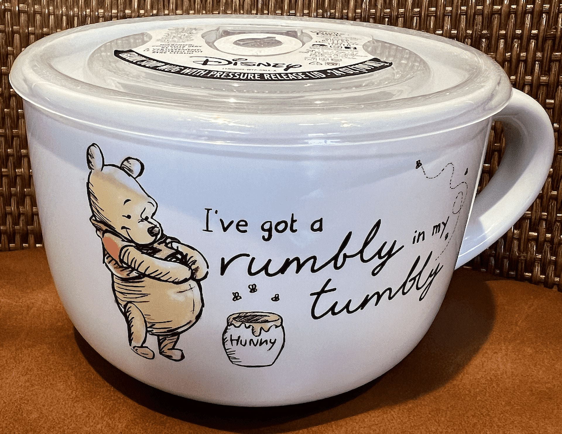 Disney Winnie the Pooh Rumbly My Tumbly 🐝 Ceramic Soup Mug Pressure