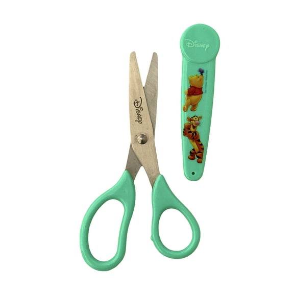 Disney Winnie the Pooh Scissors - Aqua Colored Handle Scissors w/Sleeve