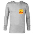 thumbnail image 1 of Disney Winnie the Pooh Small Block Character Pocket - Long Sleeve T-Shirt for Men - Customized-Athletic Heather, 1 of 5