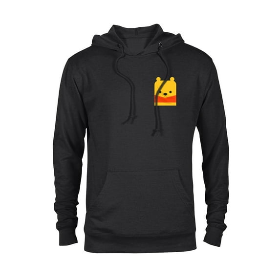 Disney Winnie the Pooh Small Block Character Pocket - Pullover Hoodie for Adults - Customized-Black