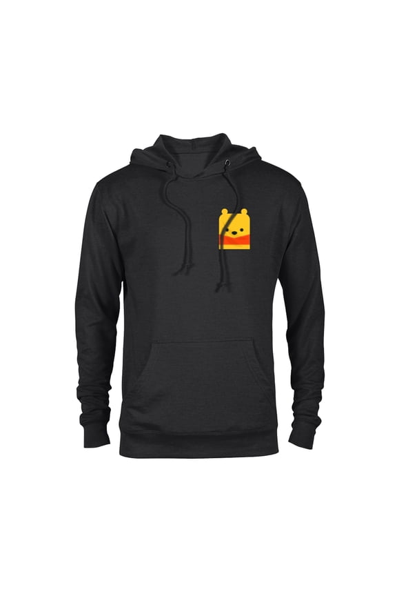 Winnie the Pooh Small Block Character Pocket - Pullover Hoodie for Adults - Customized-Black