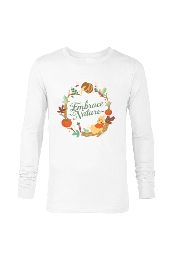 Winnie the Pooh Stylized Wreath Hunny Embrace Nature - Long Sleeve T-Shirt for Men - Customized-White
