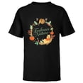 thumbnail image 1 of Disney Winnie the Pooh Stylized Wreath Hunny Embrace Nature - Short Sleeve T-Shirt for Kids - Customized-Black, 1 of 5