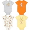 thumbnail image 1 of Disney Winnie the Pooh Tigger 4 Pack Cuddly Snap Bodysuits made with Organic Cotton Newborn to Infant, 1 of 5