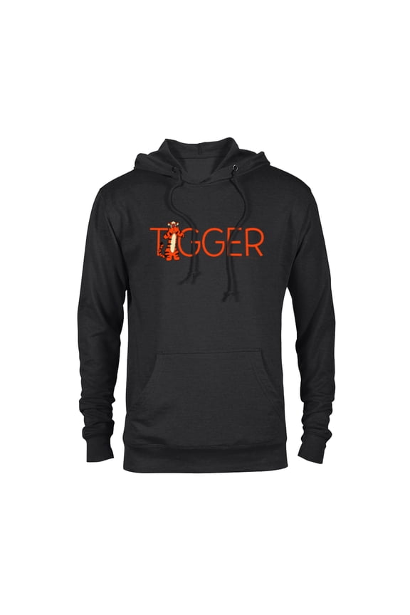 Winnie the Pooh Tigger Classic Lettering - Pullover Hoodie for Adults - Customized-Black