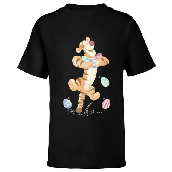 Disney Winnie the Pooh Tigger Easter Egg Bounce - Short Sleeve T-Shirt for Kids - Customized-Black
