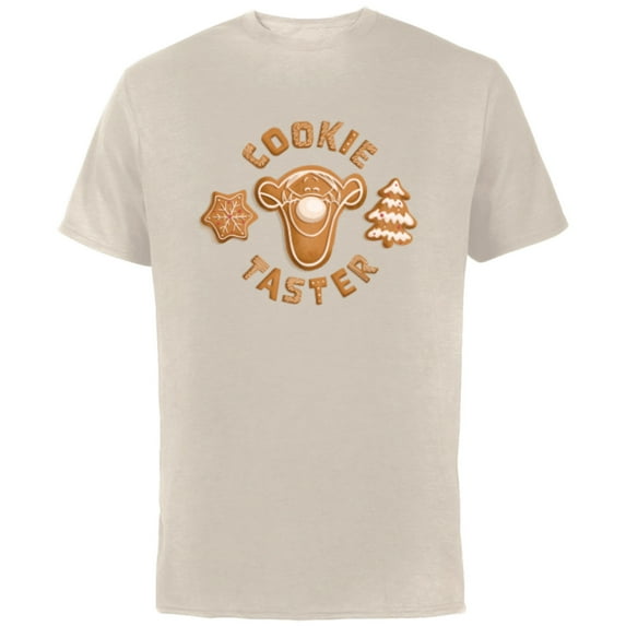 Disney Winnie the Pooh Tigger Gingerbread Cookie Taster - Short Sleeve Cotton T-Shirt for Adults - Customized-Natural