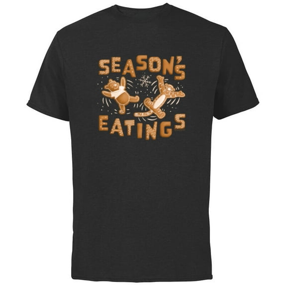 Disney Winnie the Pooh Tigger Gingerbread Season’s Eatings - Short Sleeve Cotton T-Shirt for Adults - Customized-Black