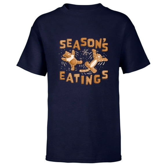 Disney Winnie the Pooh Tigger Gingerbread Season’s Eatings - Short Sleeve T-Shirt for Kids - Customized-Navy