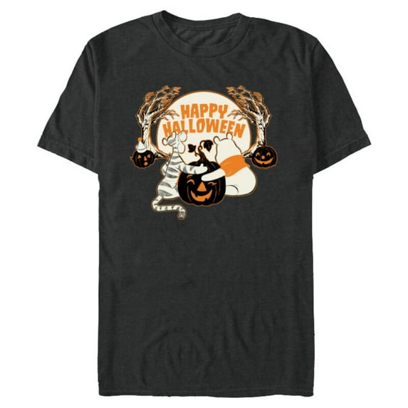 Disney Winnie the Pooh & Tigger Hundred Acre Wood Halloween - Short Sleeve Blended T-Shirt for Adults - Customized-Graphite Snow Heather