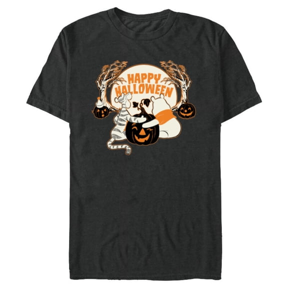 Disney Winnie the Pooh & Tigger Hundred Acre Wood Halloween - Short Sleeve Blended T-Shirt for Adults - Customized-Graphite Snow Heather