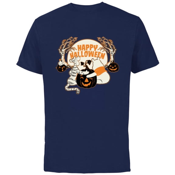 Disney Winnie the Pooh & Tigger Hundred Acre Wood Halloween - Short Sleeve Cotton T-Shirt for Adults - Customized-Athletic Navy