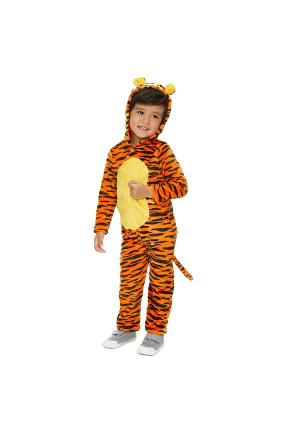 Winnie the Pooh Tigger Infant Baby Boys Fleece Zip Up Cosplay Coverall Tail Newborn to Toddler