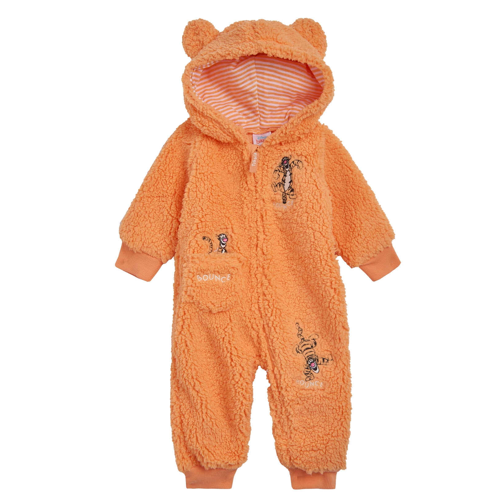 Disney Winnie the Pooh Tigger Infant Baby Boys Zip Up Coverall Orange 18 Months