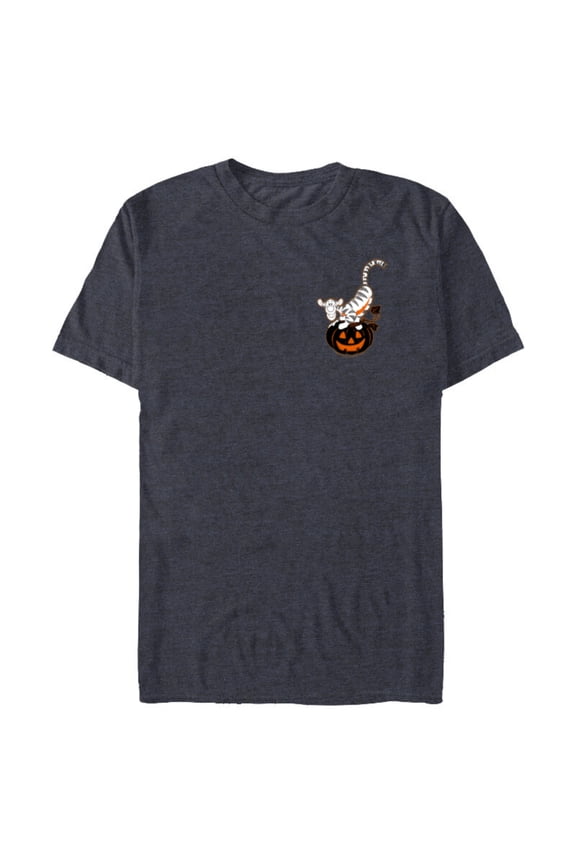 Winnie the Pooh Tigger Pumpkin Halloween - Short Sleeve Blended T-Shirt for Adults - Customized-Denim Snow Heather
