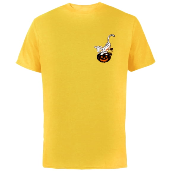 Disney Winnie the Pooh Tigger Pumpkin Halloween - Short Sleeve Cotton T-Shirt for Adults - Customized-Yellow