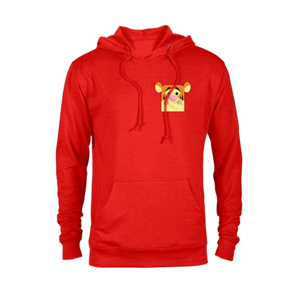Disney Winnie the Pooh Tigger Small Block Character Pocket - Pullover Hoodie for Adults - Customized-Red