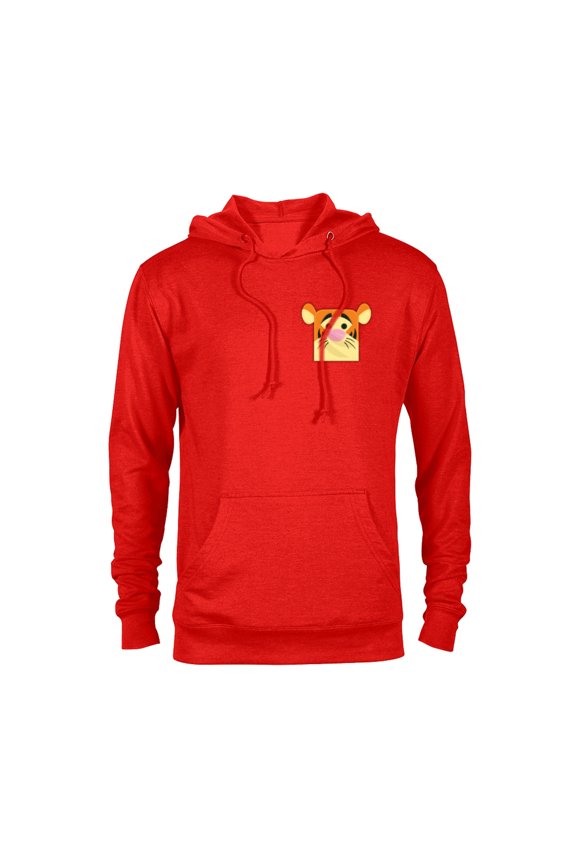 Winnie the Pooh Tigger Small Block Character Pocket - Pullover Hoodie for Adults - Customized-Red