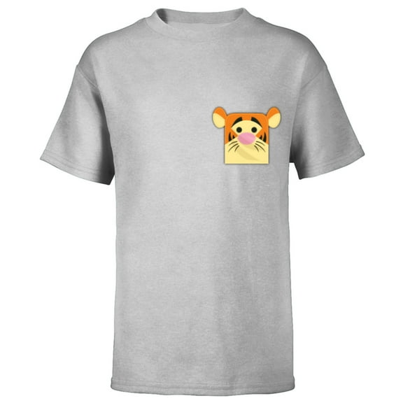 Disney Winnie the Pooh Tigger Small Block Character Pocket - Short Sleeve T-Shirt for Kids - Customized-Athletic Heather