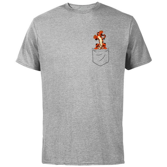 Disney Winnie the Pooh Tigger in My Pocket - Short Sleeve Cotton T-Shirt for Adults - Customized-Athletic Heather