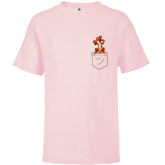 Disney Winnie the Pooh Tigger in My Pocket - Short Sleeve T-Shirt for Kids - Customized-Soft Pink