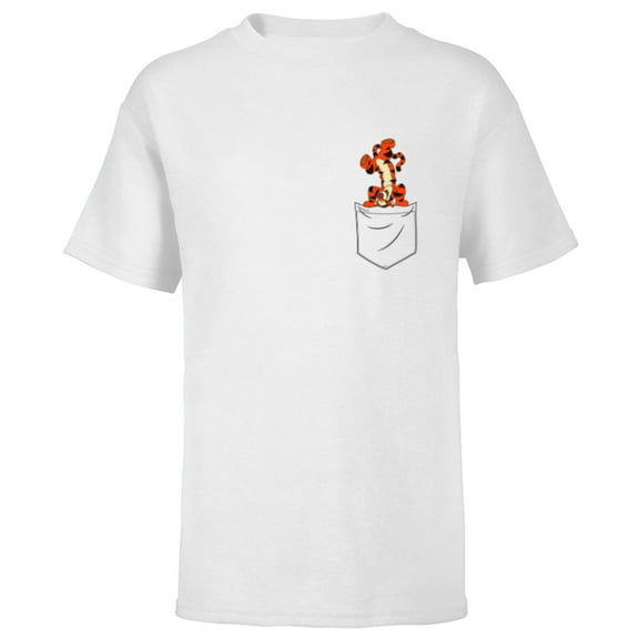 Disney Winnie the Pooh Tigger in My Pocket - Short Sleeve T-Shirt for Kids - Customized-White