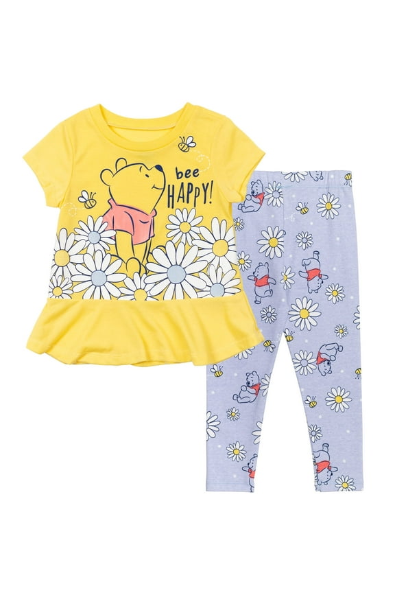 Winnie the Pooh Toddler Girls Cosplay T-Shirt and Leggings Outfit Set Infant to Toddler