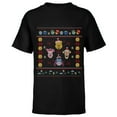 thumbnail image 1 of Disney Winnie the Pooh Ugly Christmas Sweater - Short Sleeve T-Shirt for Kids - Customized-Black, 1 of 5