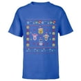 thumbnail image 1 of Disney Winnie the Pooh Ugly Christmas Sweater - Short Sleeve T-Shirt for Kids - Customized-Royal, 1 of 5
