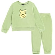 Disney Winnie the Pooh Velour Sweatshirt and Jogger Pants Outfit Set Infant to Little Kid